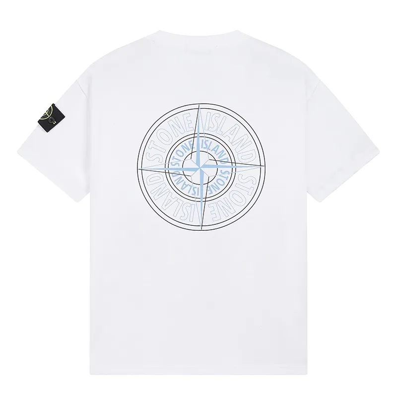 W668#P110💰 Popular item on the platform [Stone lsland/Stone Island compass armband printed short-sleeved T-shirt] ⚠️[Original creation with high control of details] -Made of 230g combed cotton 32-count double yarn, soft and comfortable to the touch, sweat-absorbent and breathable. -Simple basic and versatile style, original quality, the first choice for couples. -Made in a large factory, four needles and five threads on the shoulder, neat alignment, high quality workmanship. -Same style for men and women. Very versatile, one piece for everyone, the details are clearly visible. Color: White Size: M L